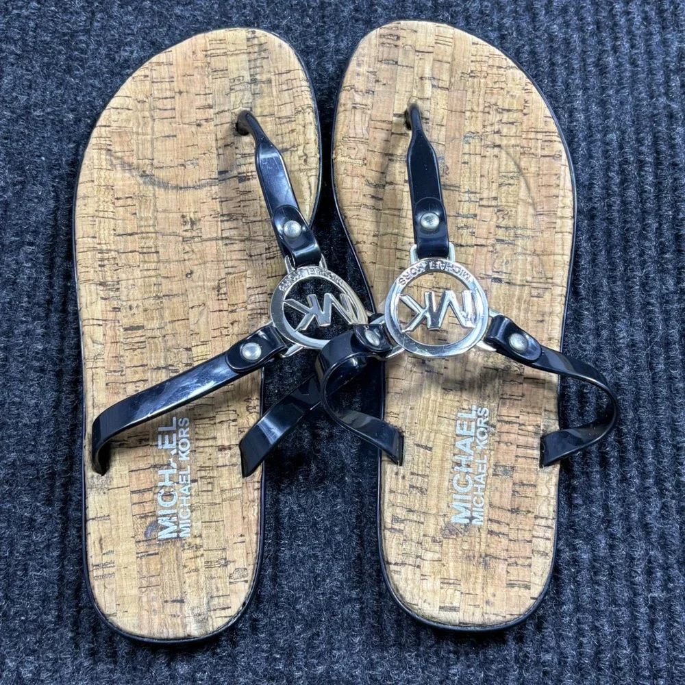 Michael Kors Womens Thong Cork Sandals See Measurements